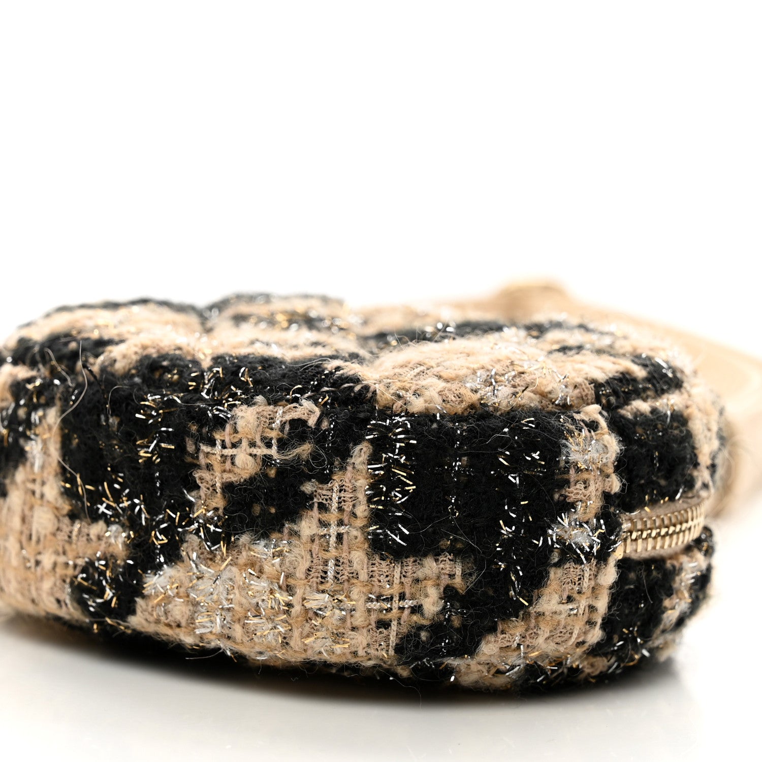 Chanel Tweed Lambskin Quilted Waist Bag With Coin Purse Beige 11 of 12