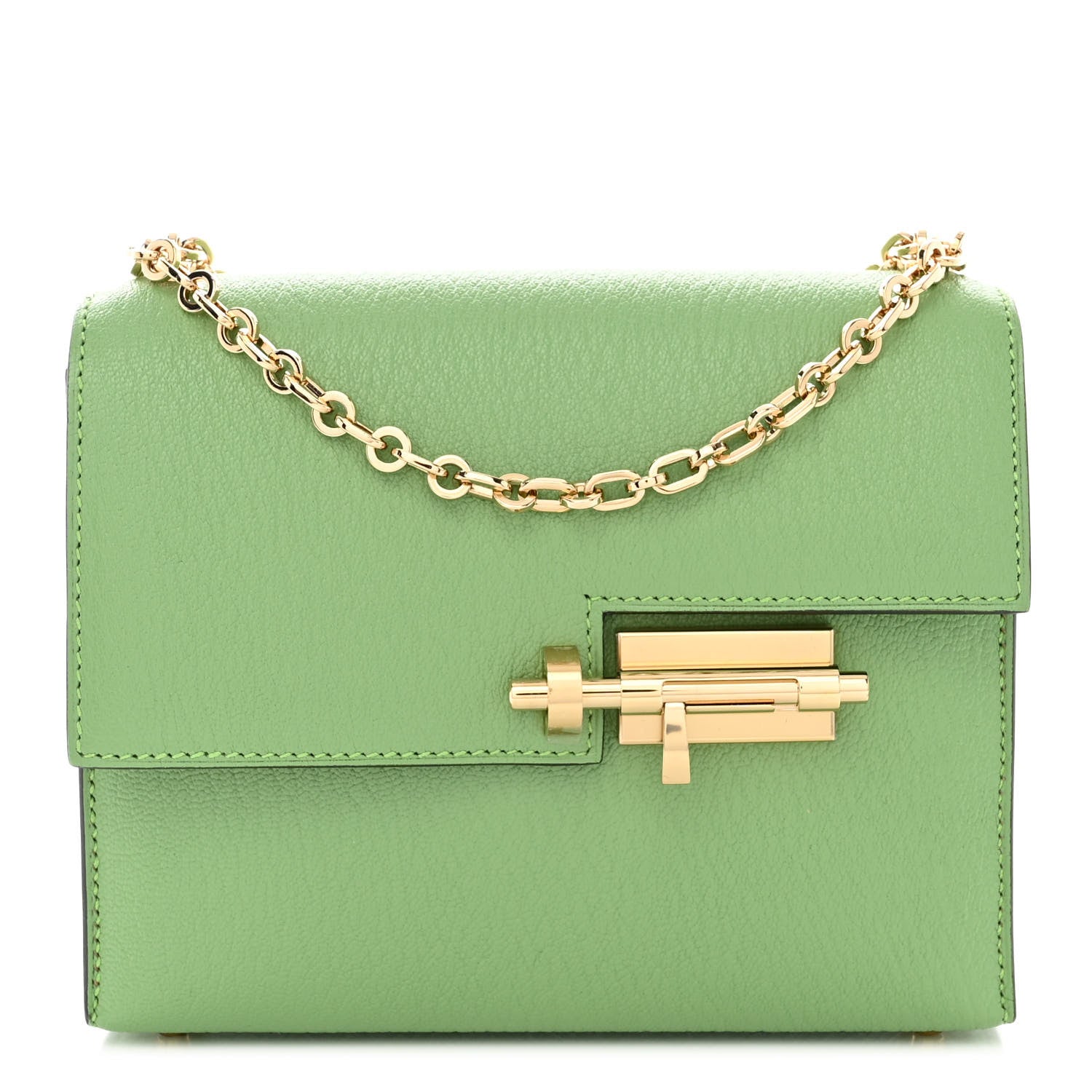 Hermes Chevre Mysore Mini Verrou Chaine Bag Vert Criquet 1 of 10