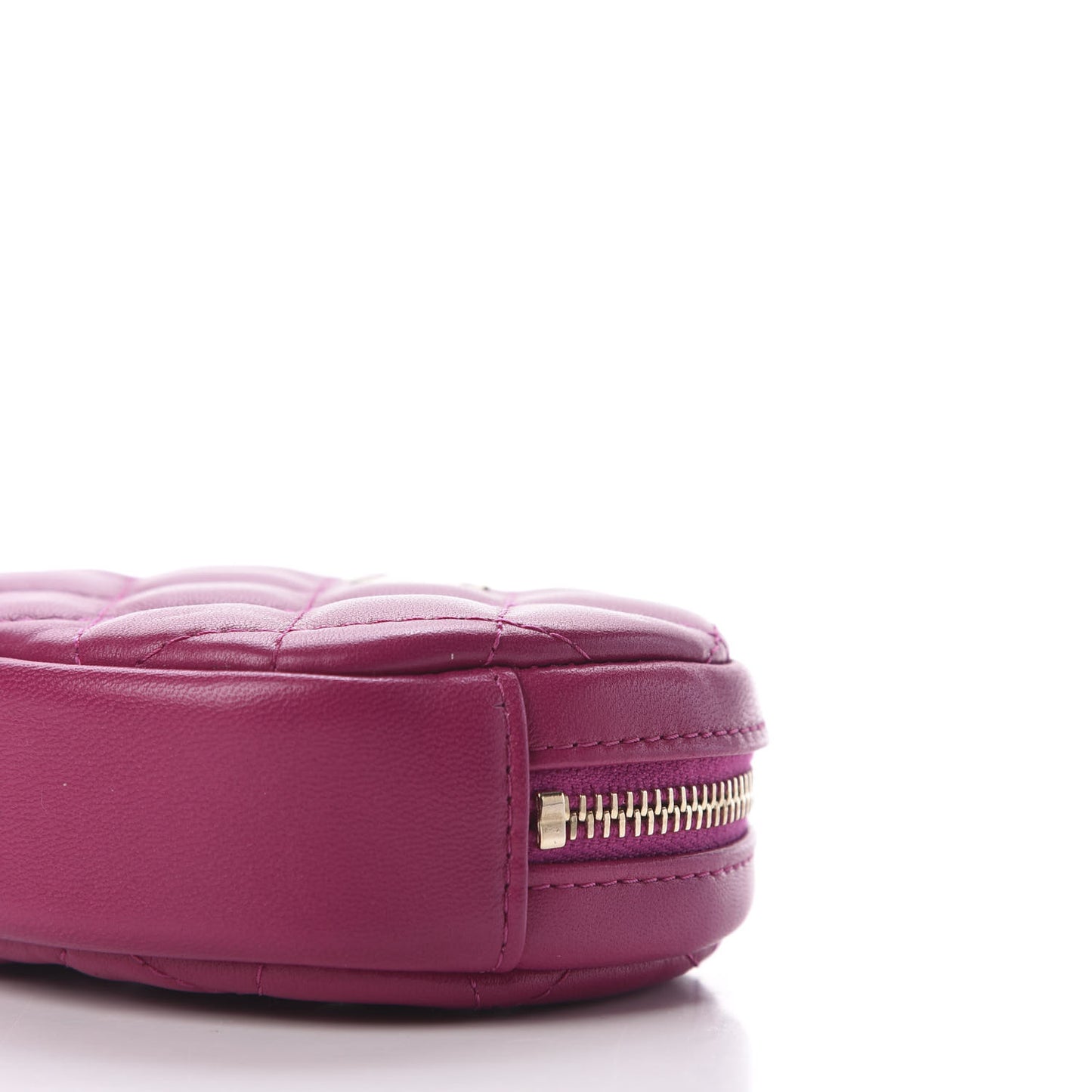 Wool Tweed Lambskin Quilted 19 Wallet On Chain WOC and Coin Purse Fuchsia