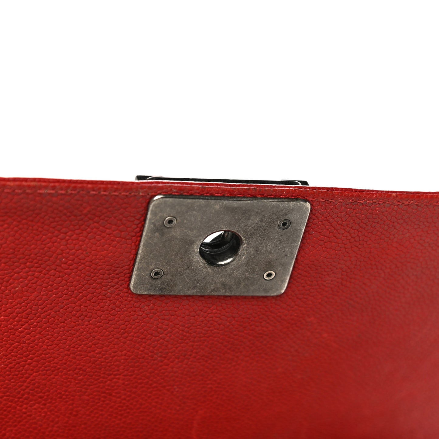 Caviar Quilted Medium Boy Flap Red