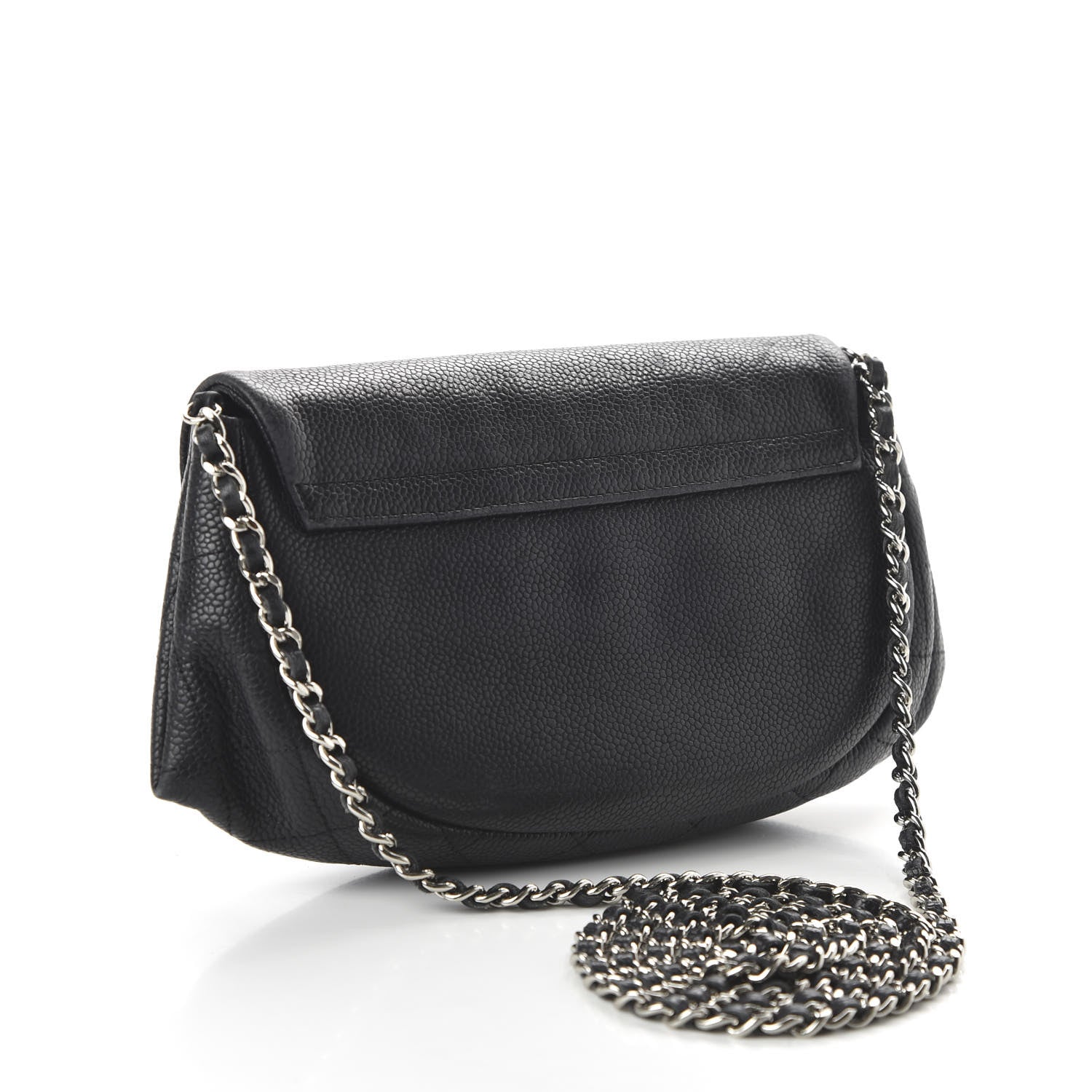 Chanel Caviar Half Moon Wallet On Chain WOC Black 3 of 11