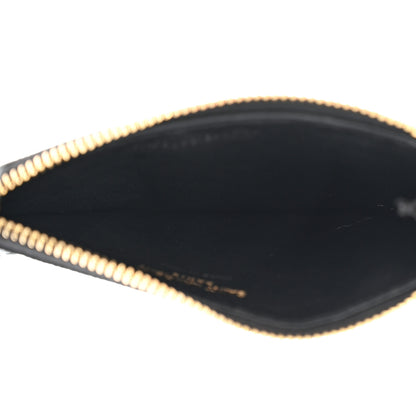 Saint Laurent Grain De Poudre Matelasse Chevron Monogram Fragments Zippered Card Case Black 5 of 7