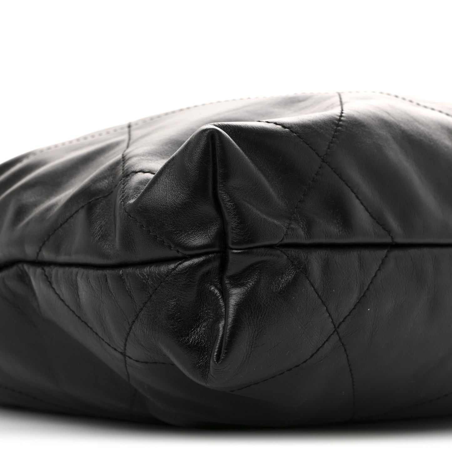 Shiny Calfskin Quilted Small Chanel 22 Black