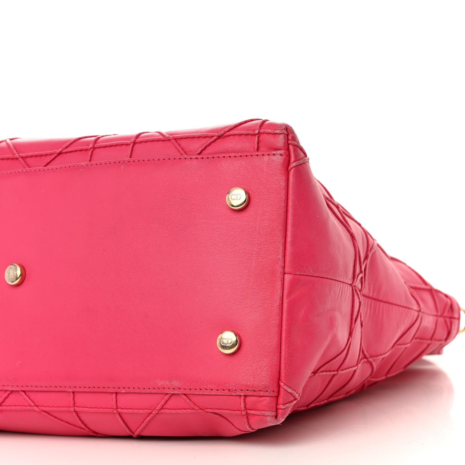 Christian Dior Lambskin Cannage Medium Granville Tote Fuchsia 12 of 15