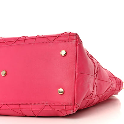 Christian Dior Lambskin Cannage Medium Granville Tote Fuchsia 12 of 15
