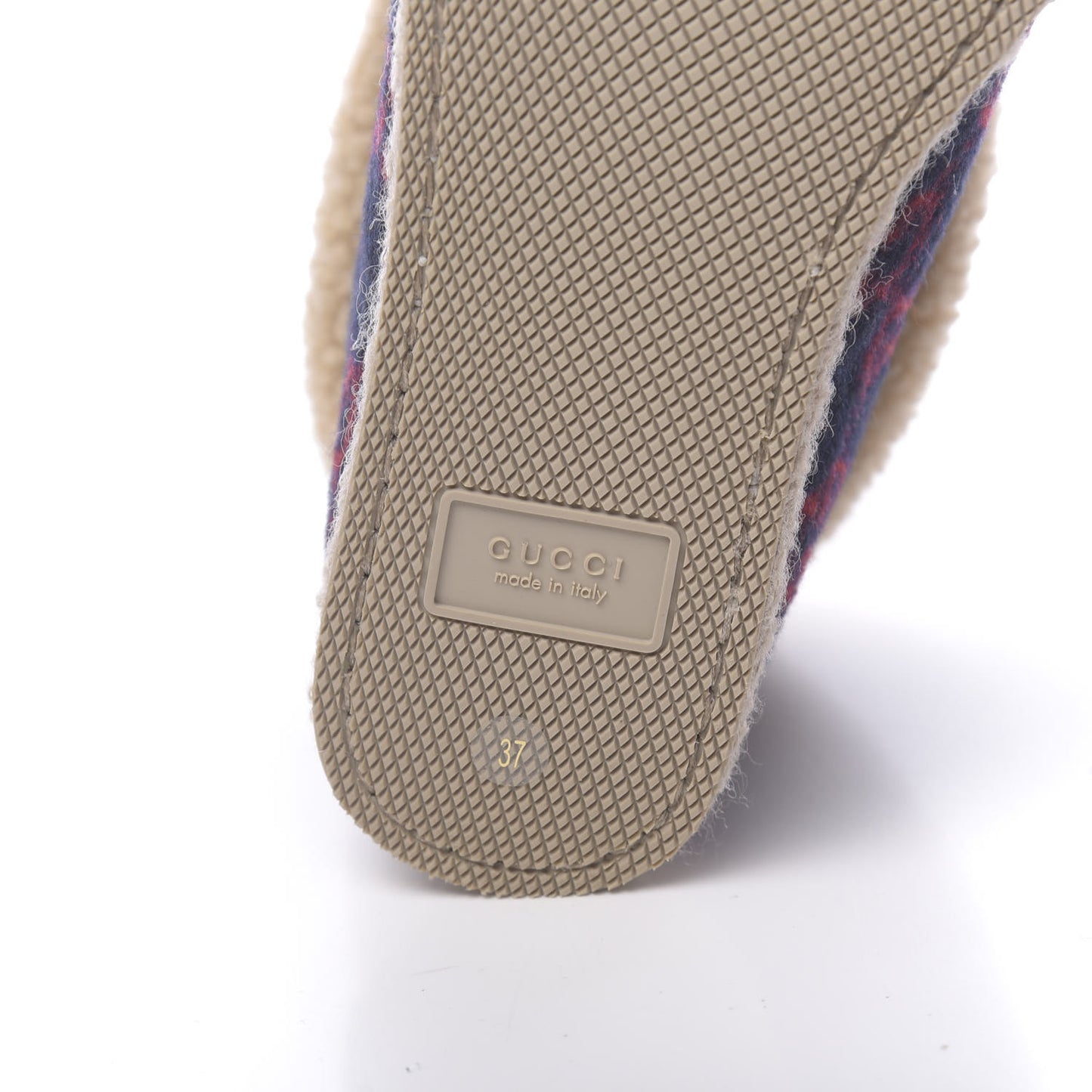 Covered Wool GG Monogram Womens Fria Horsebit Ankle Boots 37 Blue Red Butterscotch