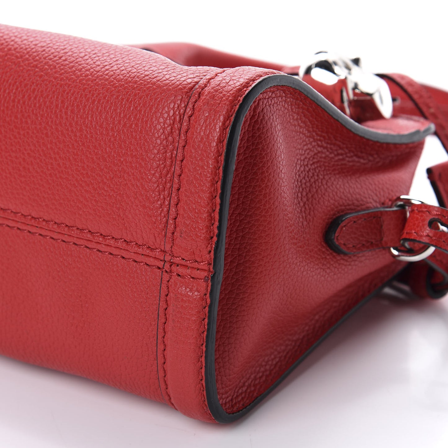 Calfskin Mini Skull Padlock Zip Around Tote Red