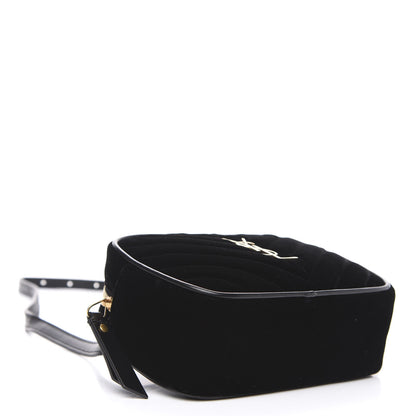 Saint Laurent Velour Matelasse Monogram Lou Belt Bag Black 4 of 9