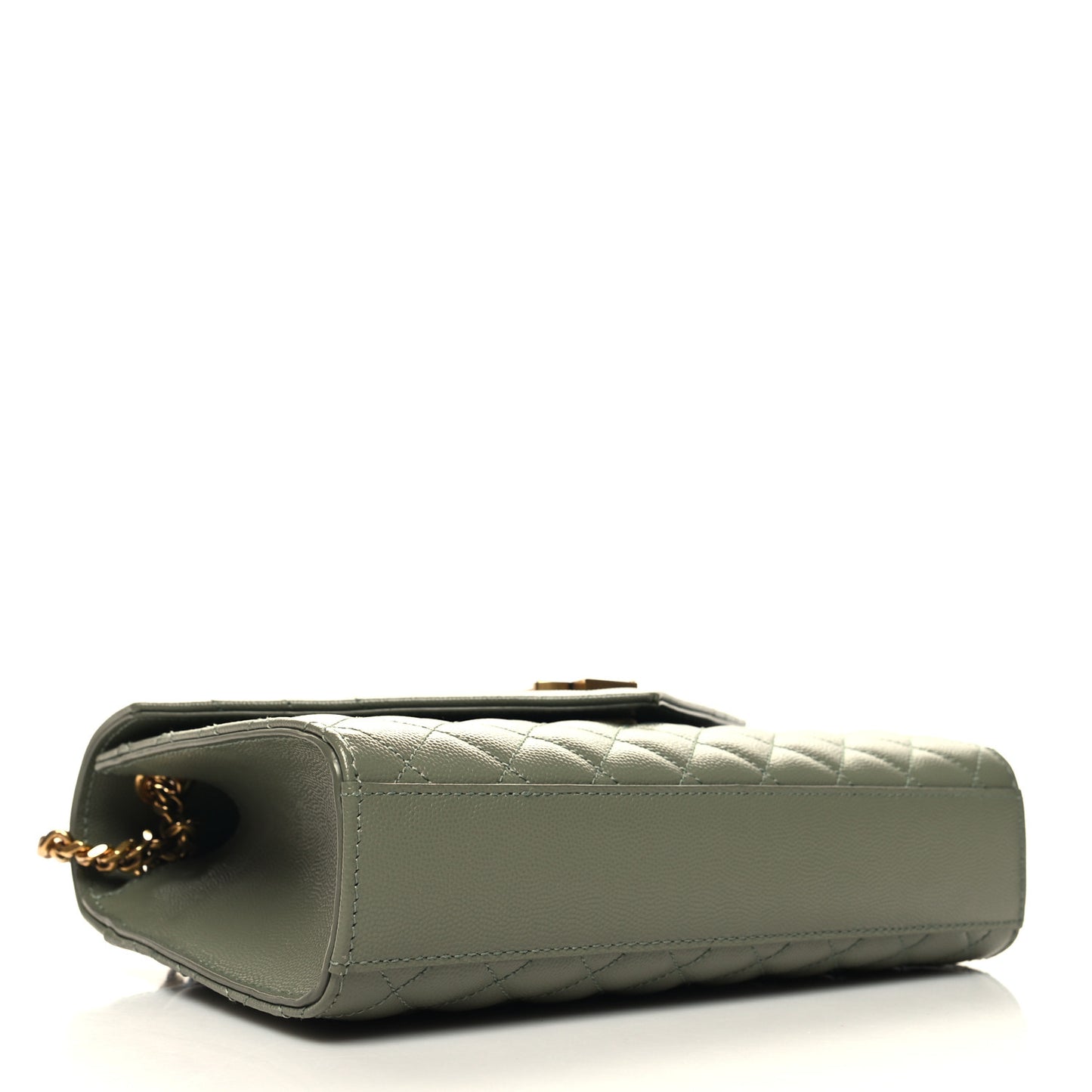 Grain De Poudre Textured Mixed Matelasse Triquilt Medium Monogram Satchel Light Sage