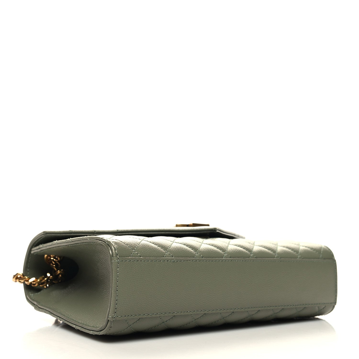 Saint Laurent Grain De Poudre Textured Mixed Matelasse Triquilt Medium Monogram Satchel Light Sage 4 of 9