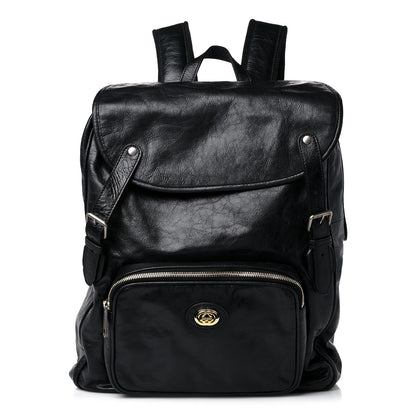 Gucci Fluffy Calfskin Mesh Nylon Medium Morpheus Double Buckle Backpack Black 1 of 14