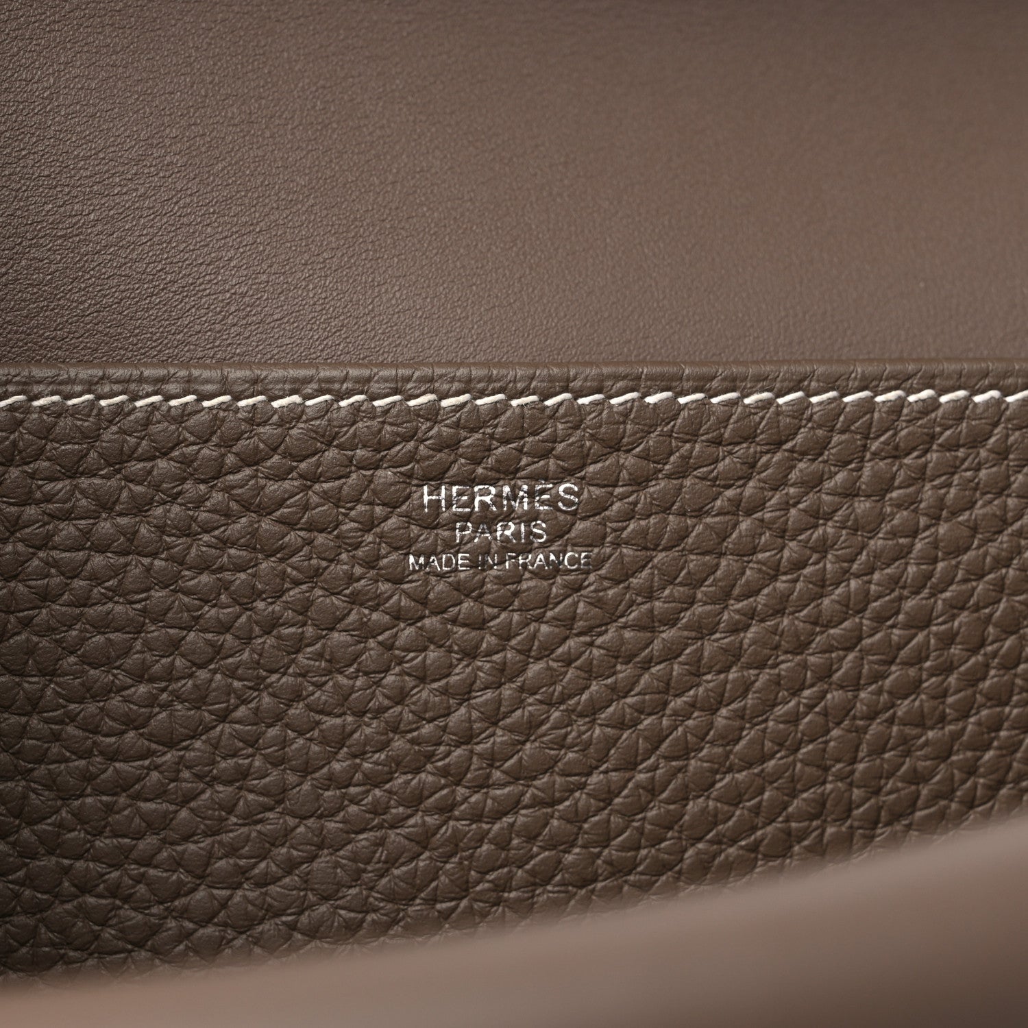 Hermes Taurillon Clemence Halzan 31 GM Etoupe 6 of 9
