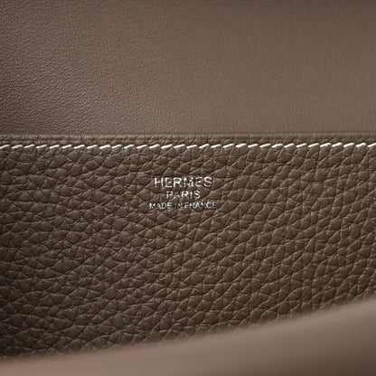 Hermes Taurillon Clemence Halzan 31 GM Etoupe 6 of 9