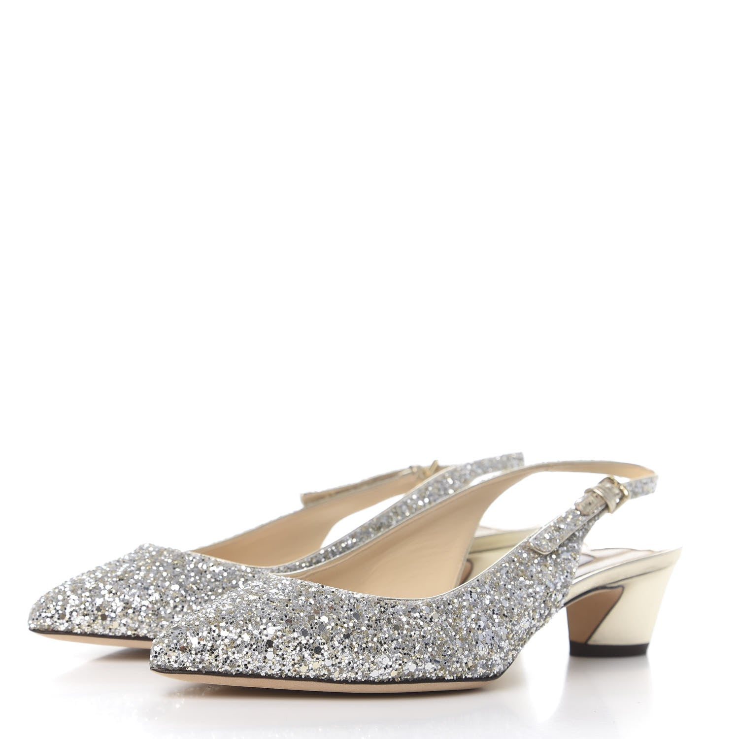 Jimmy Choo Glitter Gemma 40 Slingback Pump 36 Champagne 3 of 8