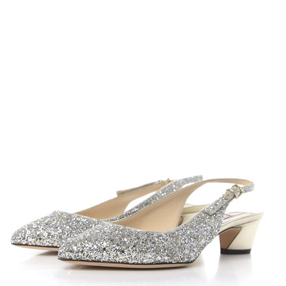 Jimmy Choo Glitter Gemma 40 Slingback Pump 36 Champagne 3 of 8