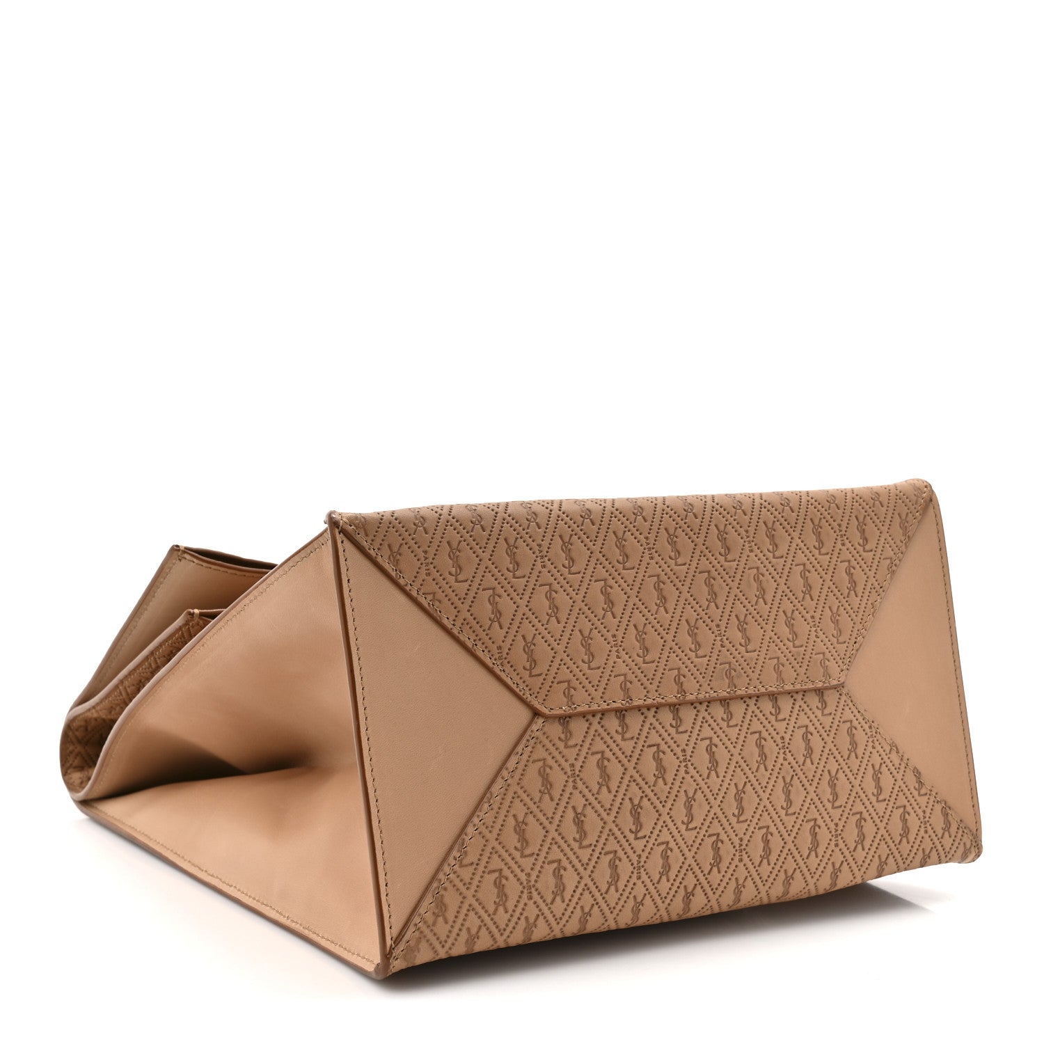 Saint Laurent Calfskin Monogram Deli Paper Bag Vintage Beige 4 of 9