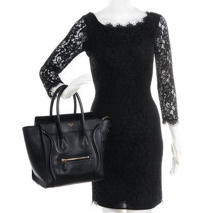 Celine Smooth Calfskin Micro Luggage Black 2 of 8