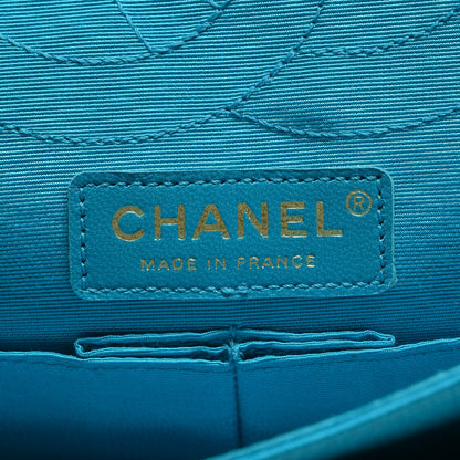 Chanel Satin Coco's Croc 2.55 Reissue 225 Flap Turquoise 7 of 8