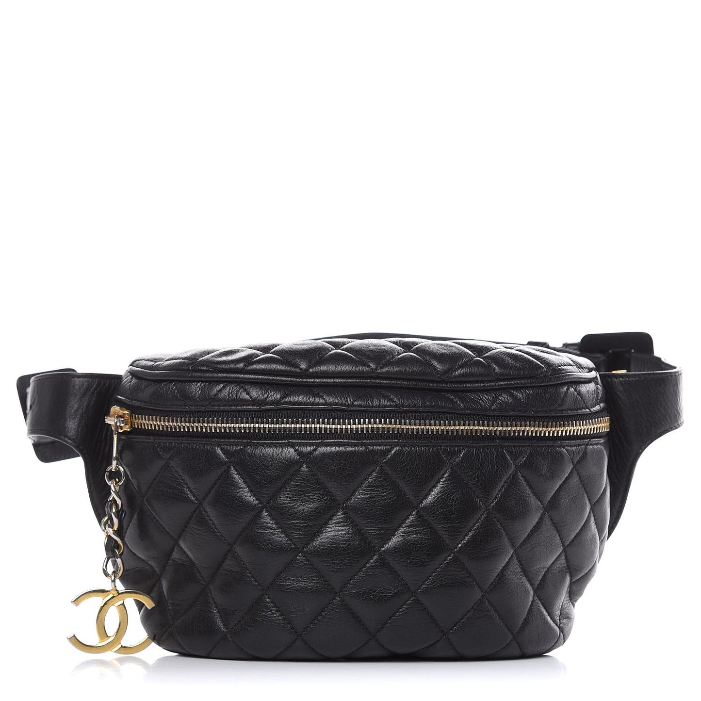 Calfskin Quilted Waist Bag Black