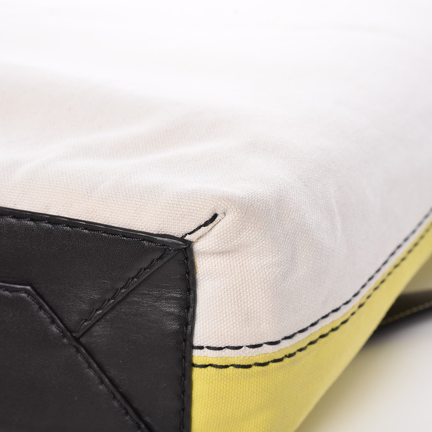 Celine Canvas Small Twisted Cabas Yellow Natural 12 of 17