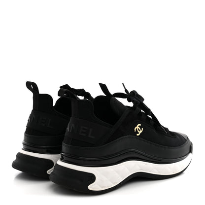 Chanel Velvet Calfskin Mixed Fibers CC Sneakers 40 Black 5 of 11