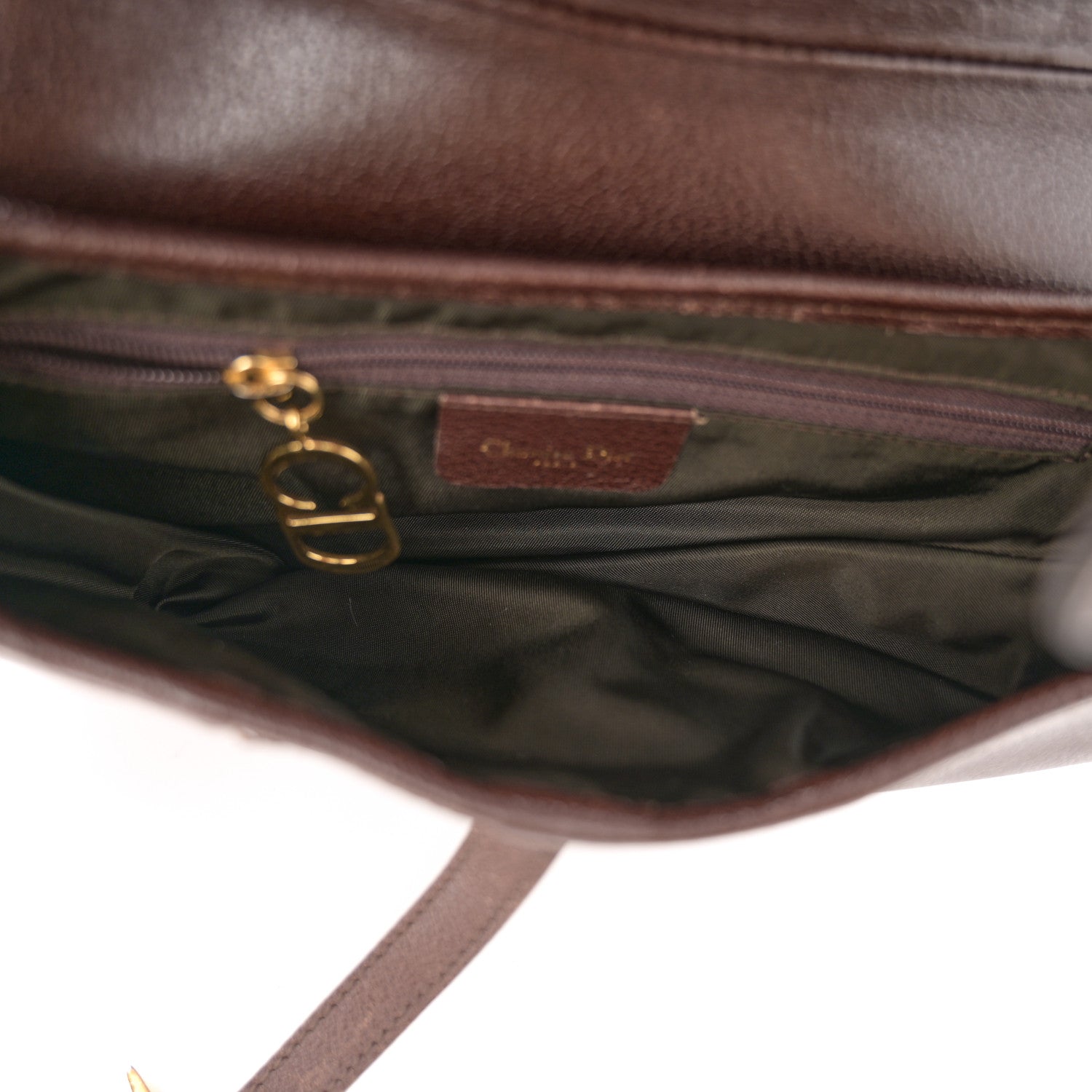 Christian Dior Calfskin Saddle Bag Brown 6 of 12