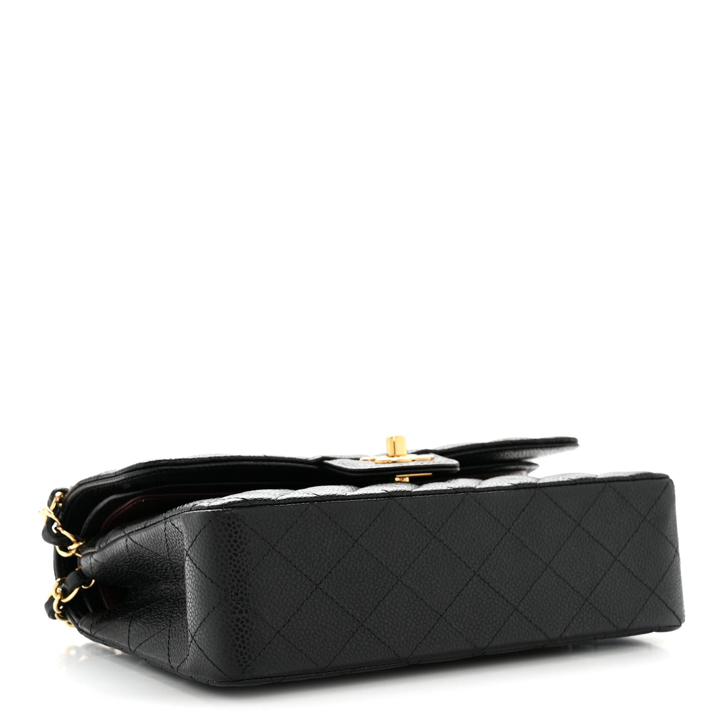 Caviar Quilted Small Double Flap Black