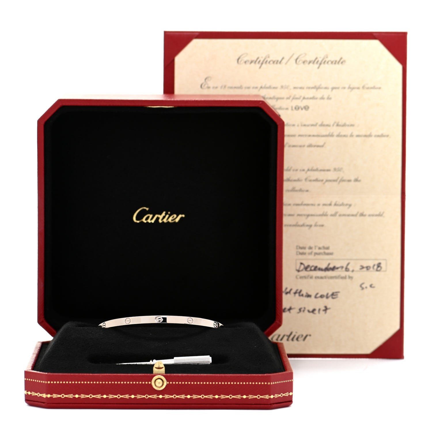 Cartier 18K White Gold Small LOVE Bracelet 17 6 of 6