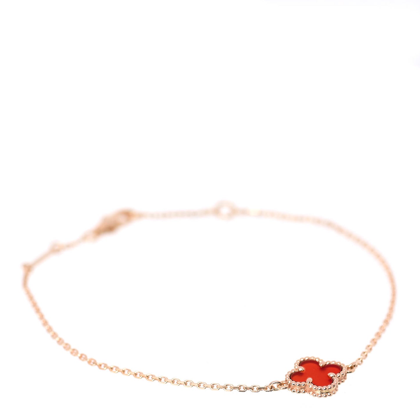 18K Rose Gold Carnelian Sweet Alhambra Bracelet