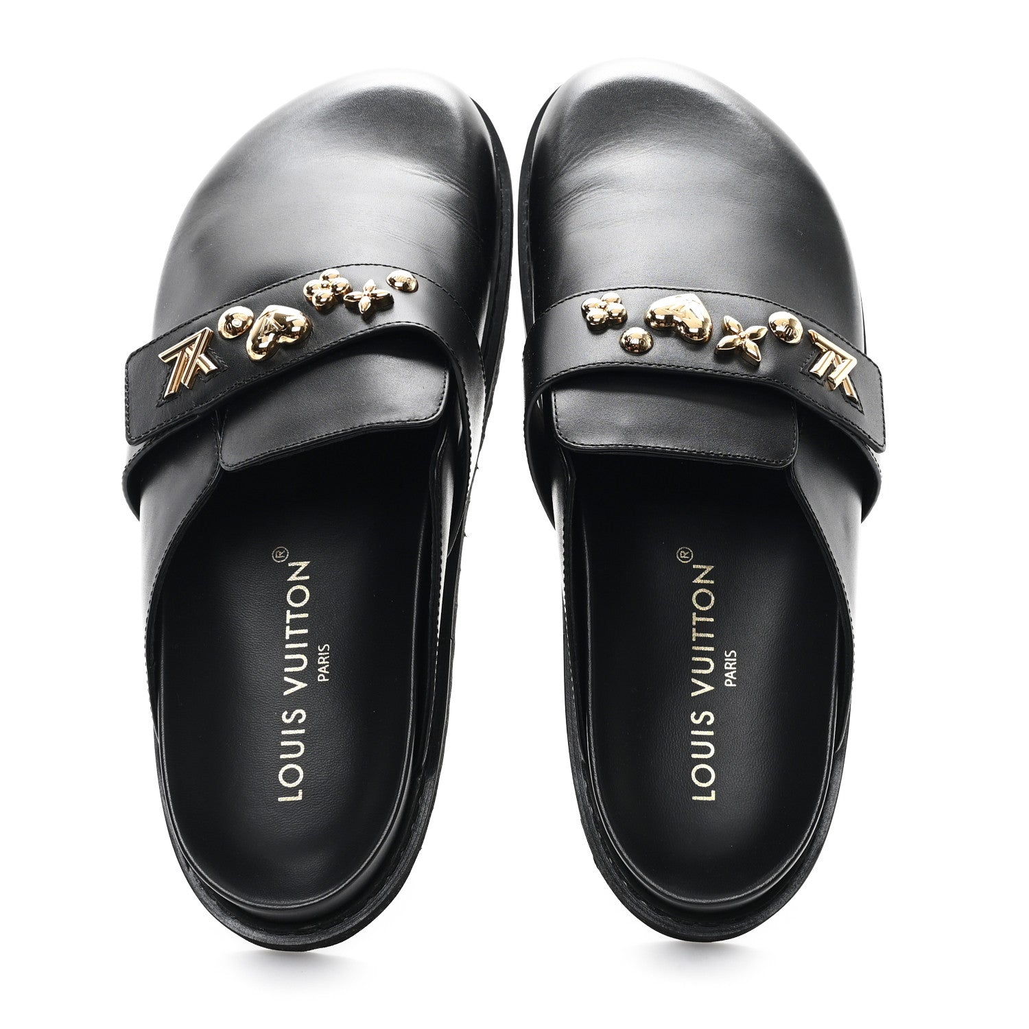 Louis Vuitton Calfskin Mens LV Cosy Flat Comfort Clog Mules 42