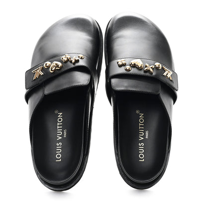 Louis Vuitton Calfskin Mens LV Cosy Flat Comfort Clog Mules 42 Black 2 of 9