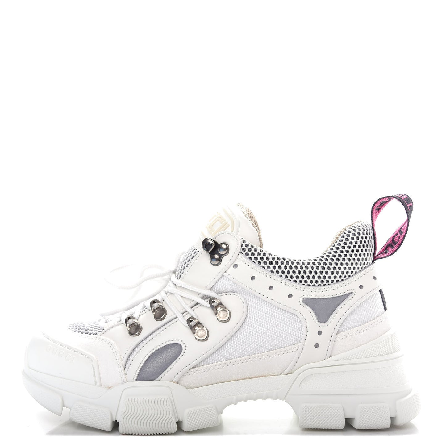 X SEGA Mesh Calfskin Suede Womens Flashtrek Sneakers 37.5 Great White