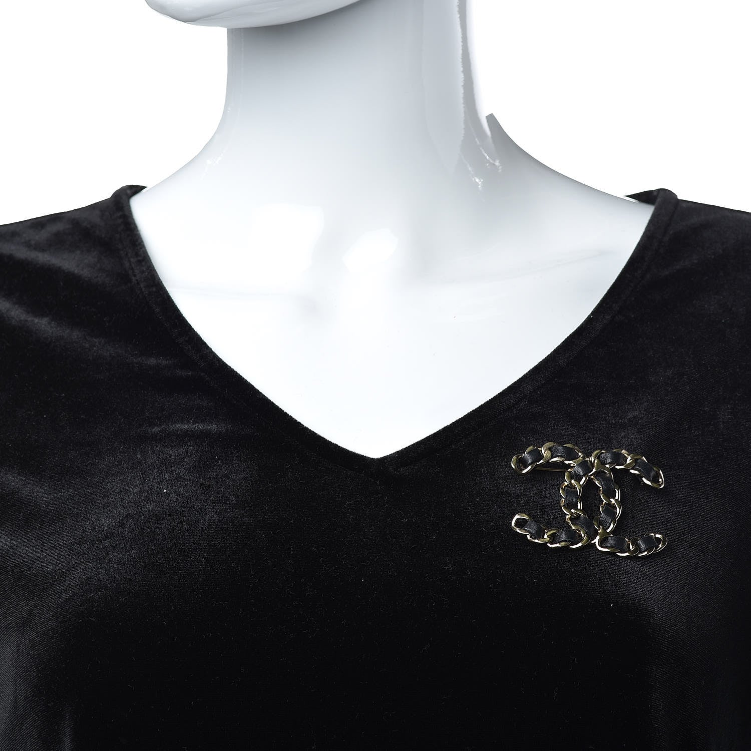 Chanel Lambskin Chain CC Brooch Black Gold 2 of 5