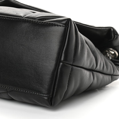 Saint Laurent Lambskin Quilted Small Loulou Puffer Monogram Chain Satchel Black 9 of 9