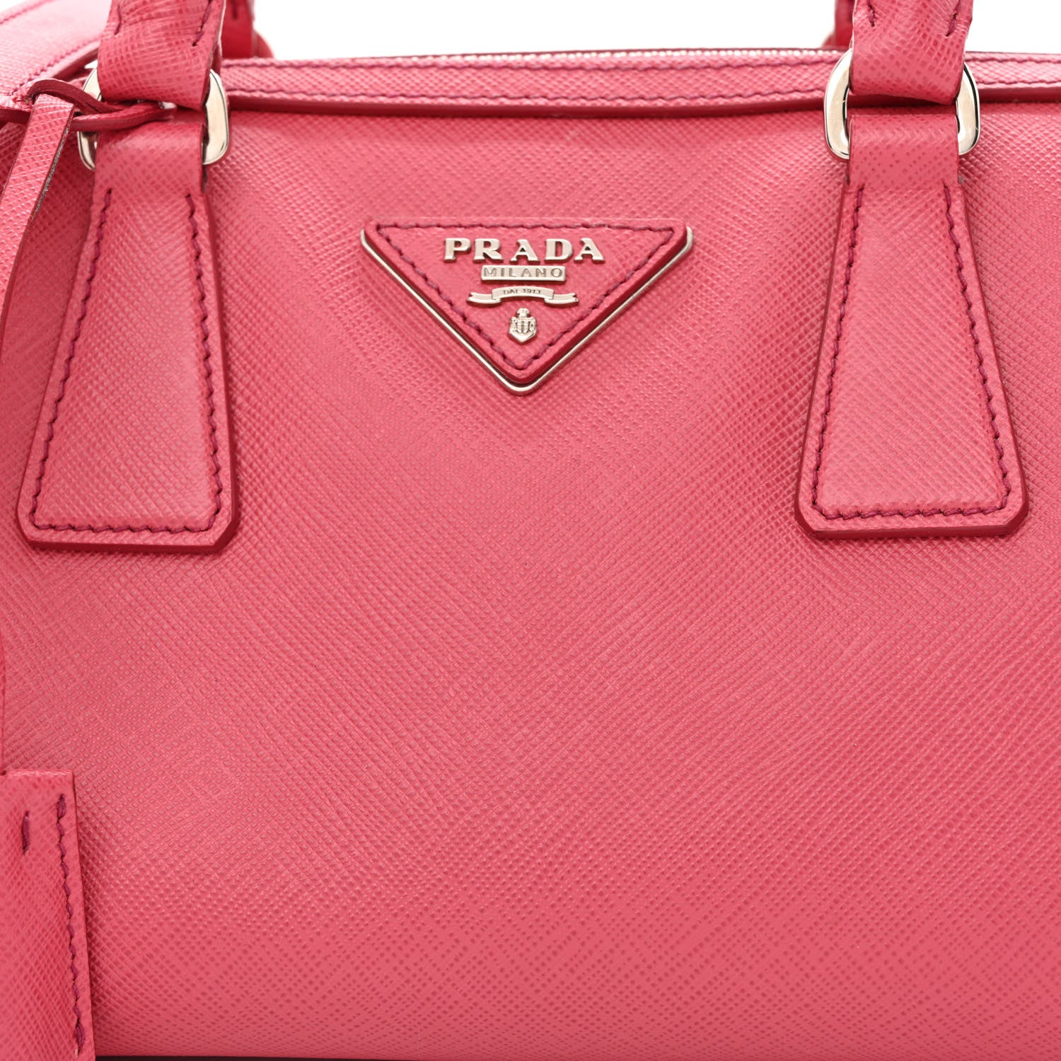 Prada Saffiano Lux Convertible Bowler Peonia 9 of 13