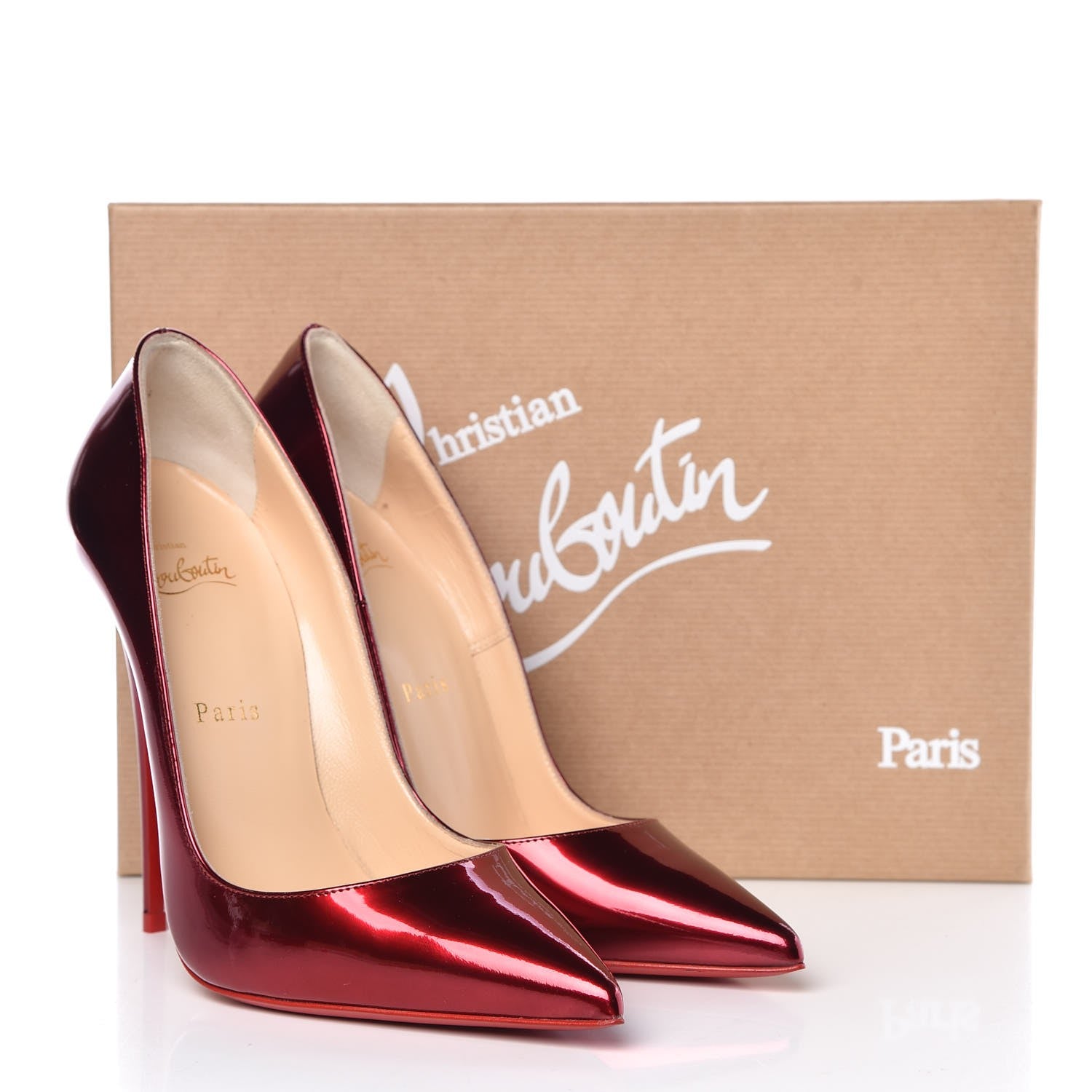 Christian Louboutin Metallic Patent So Kate 120 Pumps 38 Loubi 8 of 8