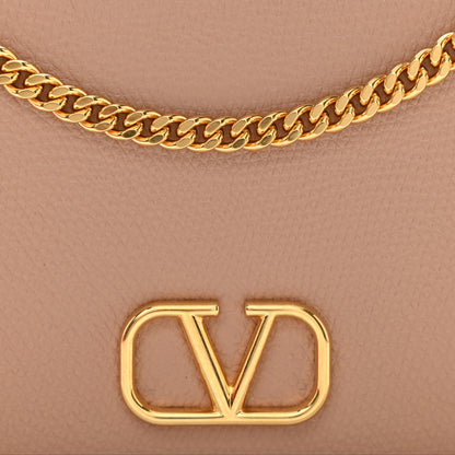 Valentino Garavani Grainy Calfskin VLogo Top Handle Wallet With Chain Rose Cannelle 7 of 8
