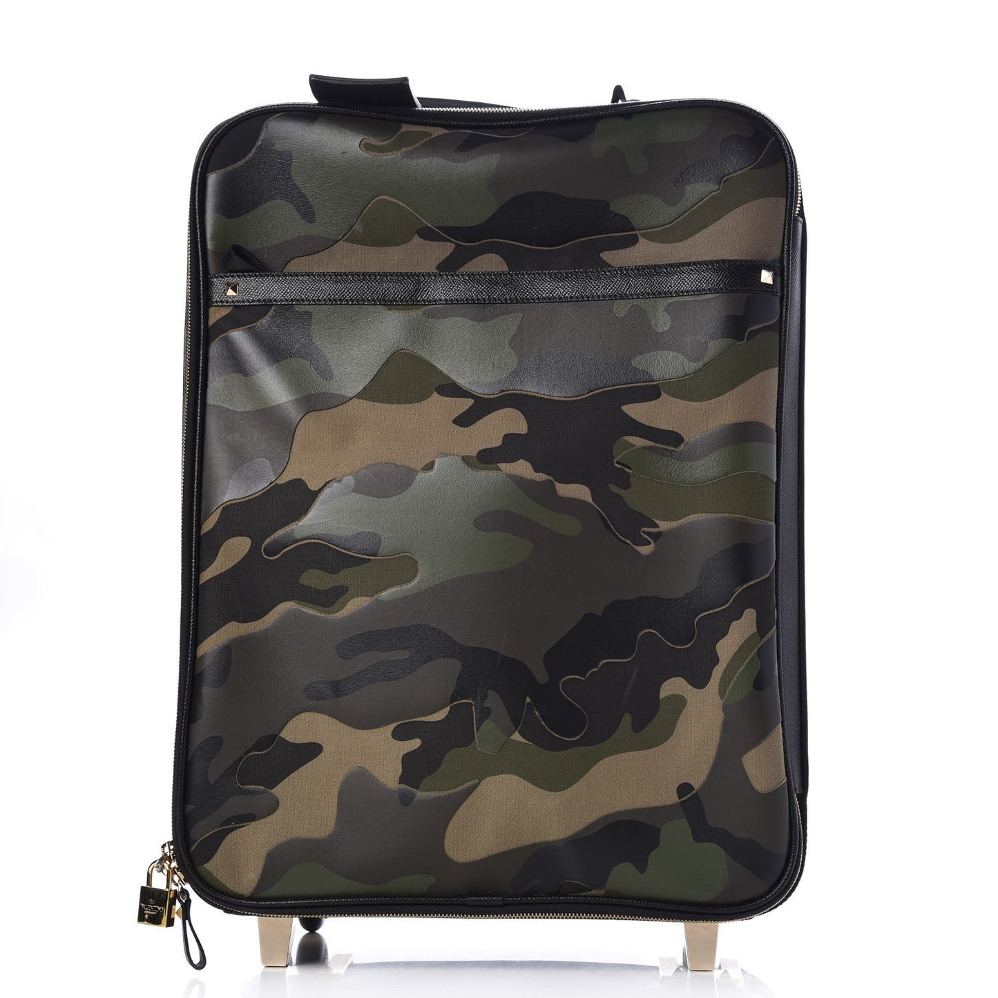 Nappa Canvas Camouflage Rolling Luggage Green