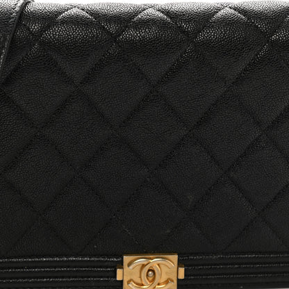 Chanel Caviar Quilted Boy Wallet On Chain WOC Black 27 of 29