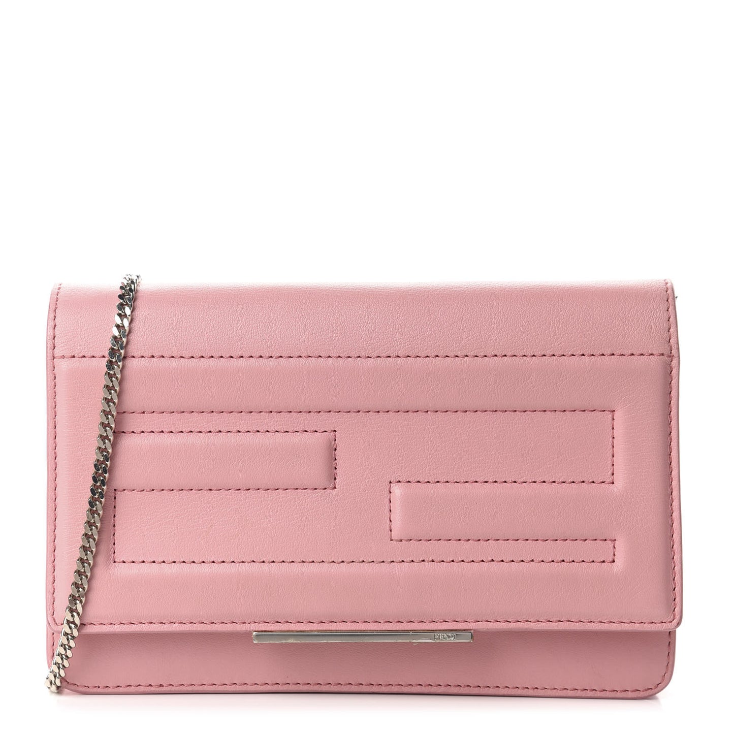 Vitello Flamingo Tube Wallet on Chain Pink