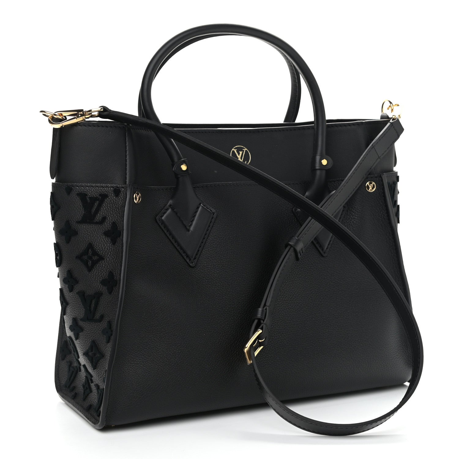 Louis Vuitton Calfskin Monogram Tufting On My Side Black 3 of 11