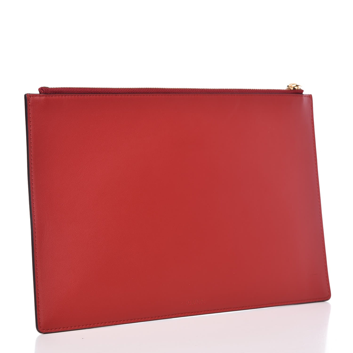 Gucci Calfskin GG Supreme Monogram Embroidered Rainbow Love Zip Pouch Red 3 of 10