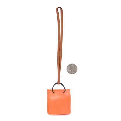 Hermes Milo Lambskin Swift Shopping Bag Charm Feu Gold 2 of 4