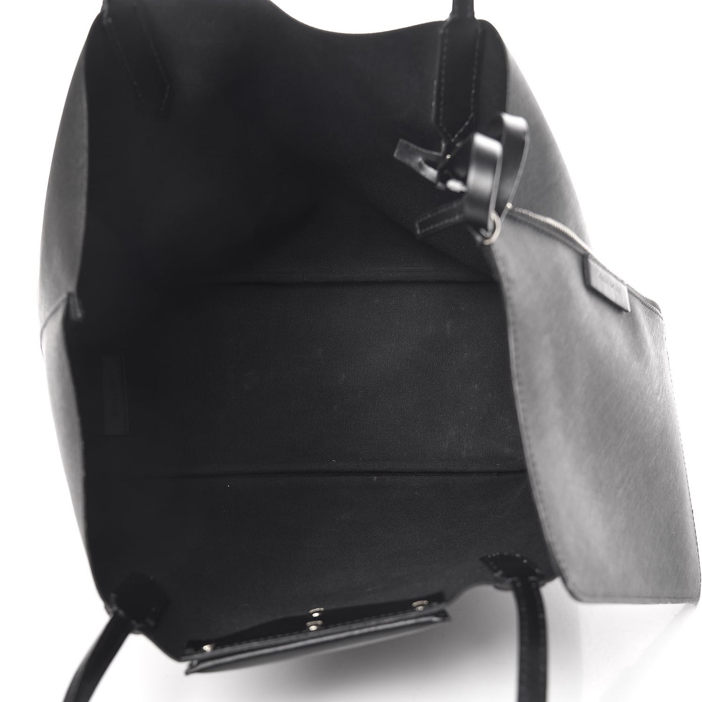 Textured Coated Canvas Rottweiler Print Medium Antigona Tote Black