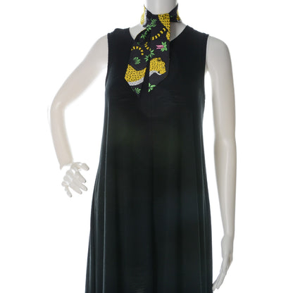 Hermes Silk Les Leopards Twilly Noir Jaune Vert 2 of 6