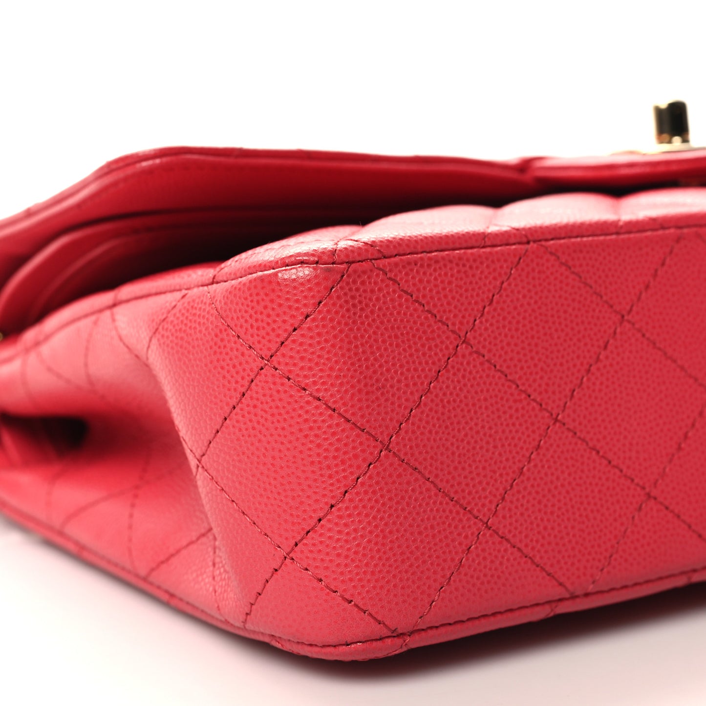 Caviar Quilted Medium Double Flap Dark Pink