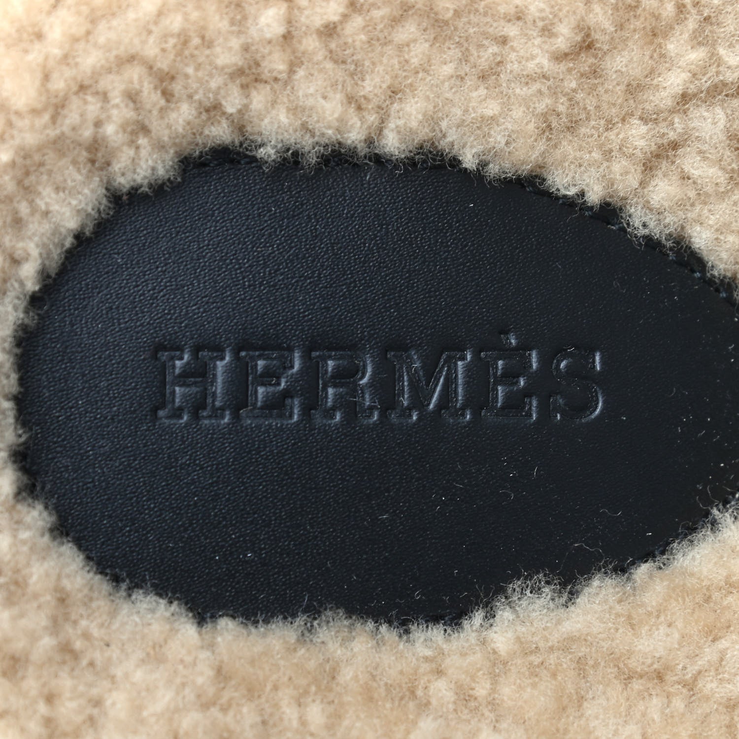 Hermes Veau Indios Woolskin Mens Chypre Sandals 44 Black Ecru 7 of 8