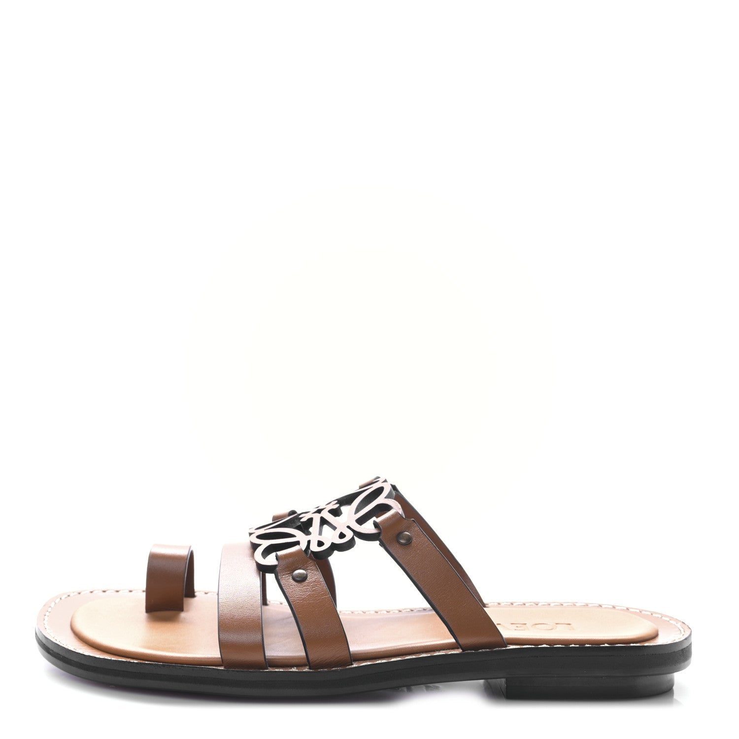 Loewe Calfskin Anagram Mule Sandals 37 Tan Natural 1 of 7