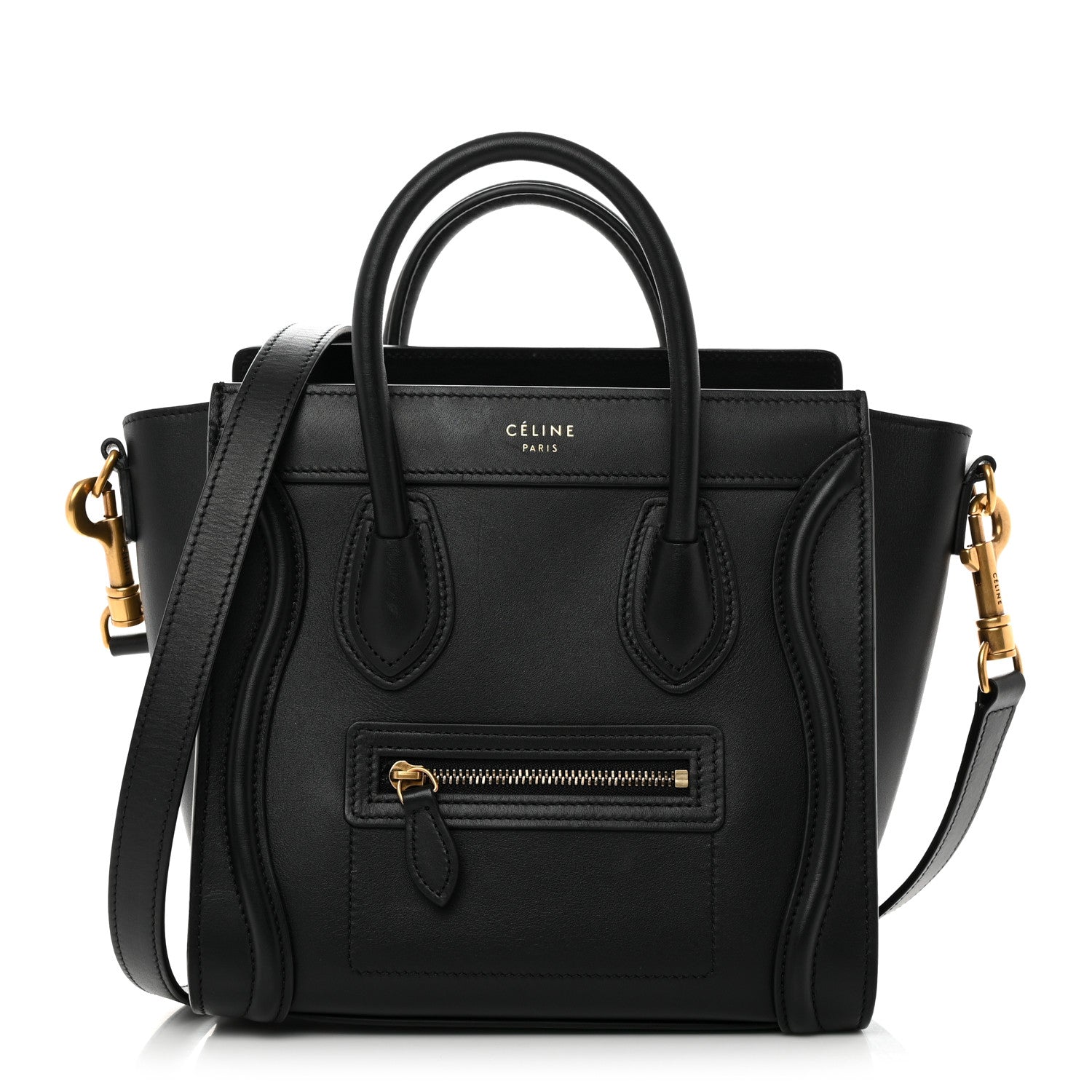 Celine Smooth Calfskin Nano Luggage Black 1 of 13