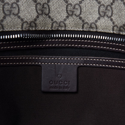 Gucci GG Supreme Monogram Medium Zippered Shopping Tote Dark Brown 9 of 11